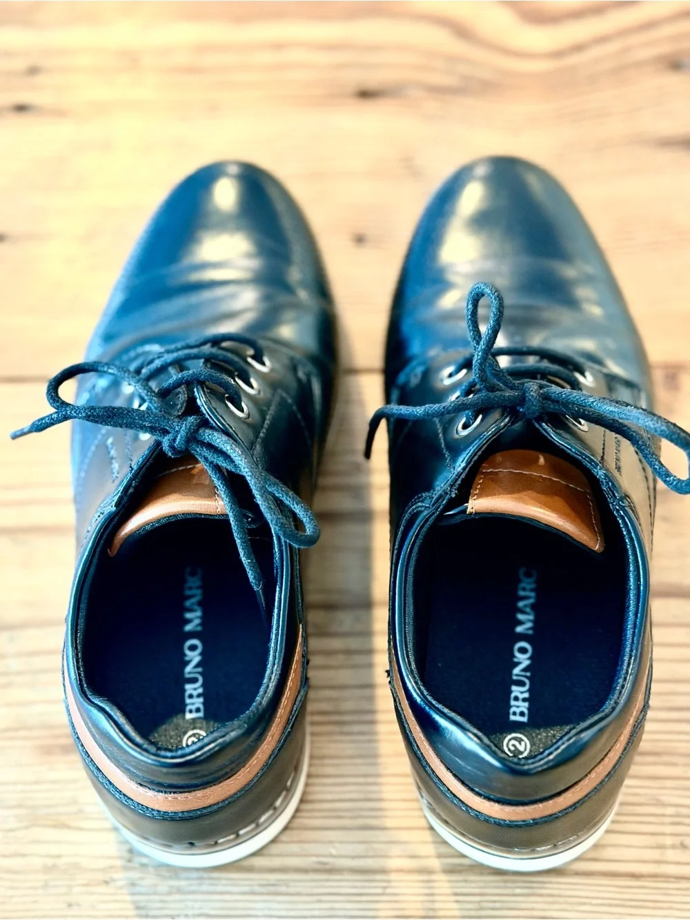Bruno Marc Boys' Black Lace-Up Dress Shoes Boys Size 2